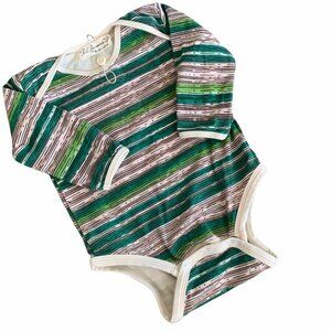 Lil' Lemons For Love & Lemons Striped Organic Onesie 12-18 Months